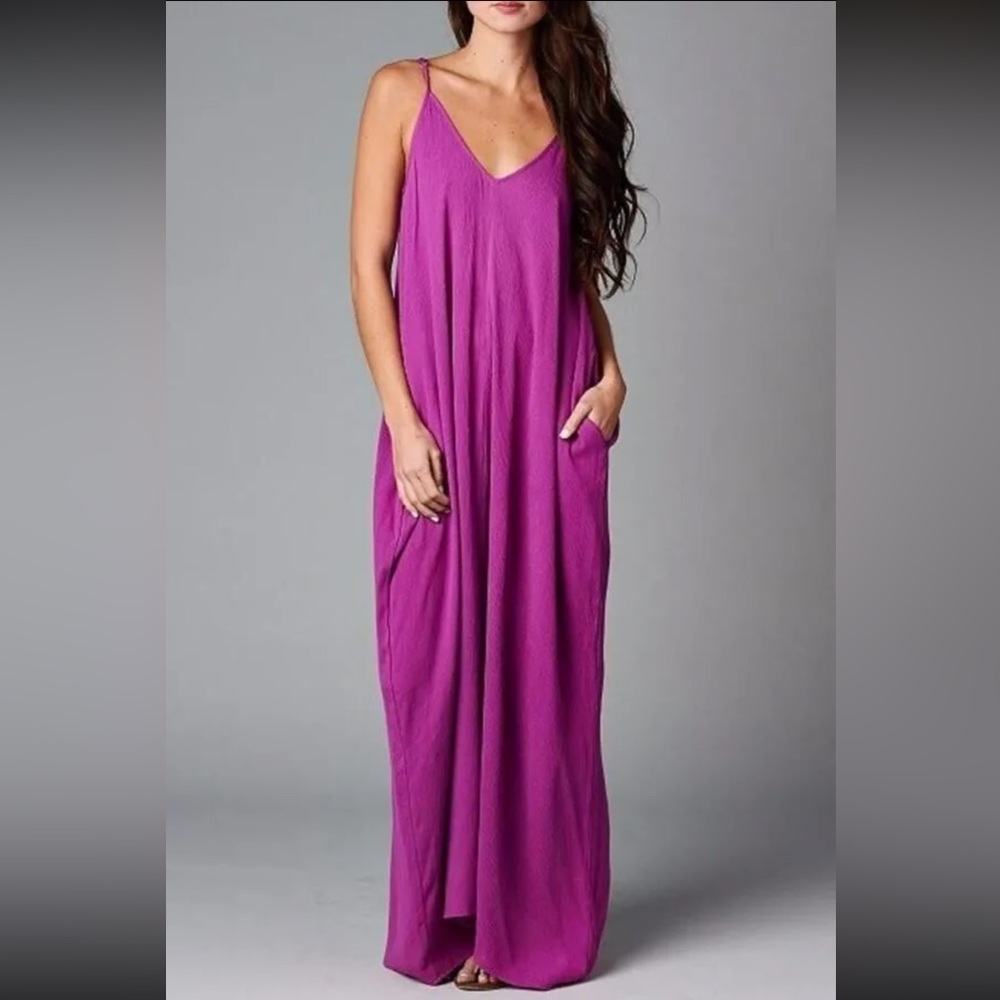 Lovestitch Gauze Maxi Dress Pink